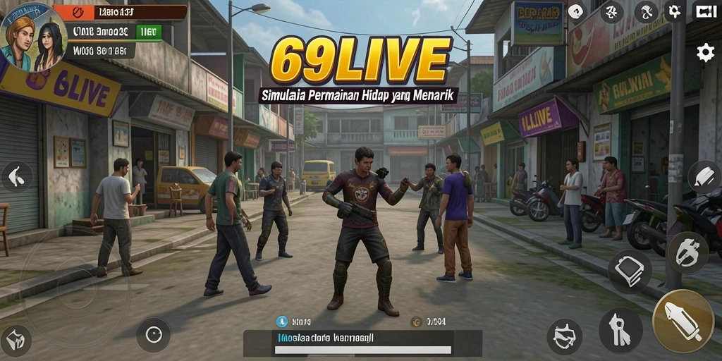 Tangkapan layar menunjukkan kehidupan simulasi yang menarik di 69LIVE.