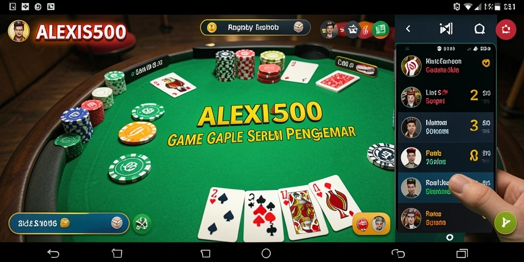 Screenshot ALEXIS500 menampilkan aksi seru bermain Gaple.