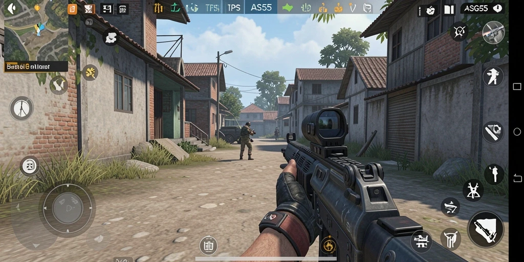 Tampilan utama gameplay TPS ASG55 yang mendebarkan.