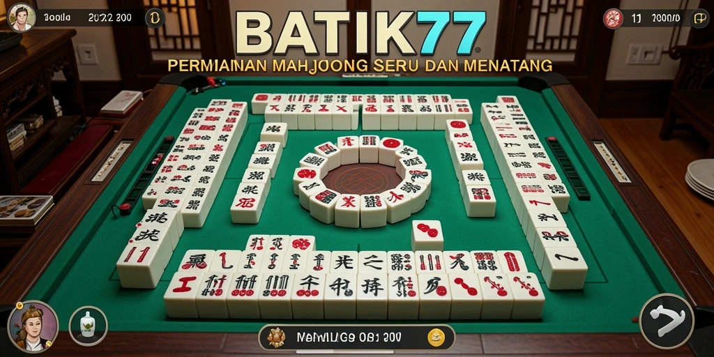 Screenshot gameplay BATIK77 menampilkan tampilan ubin Mahjong yang menggugah selera.