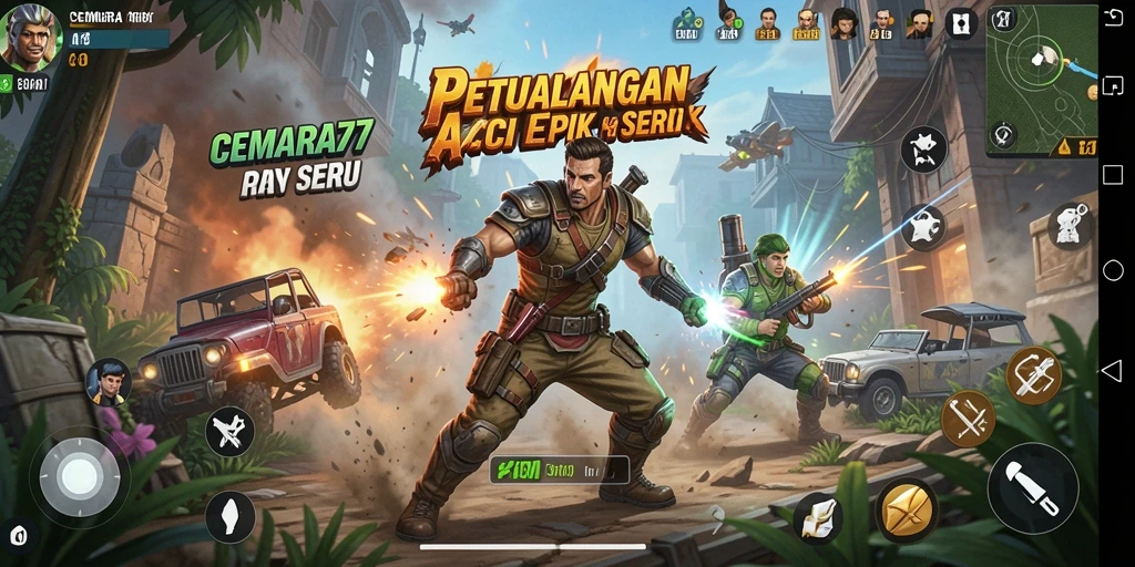 Screenshot gameplay mendebarkan dari CEMARA77 yang penuh aksi.