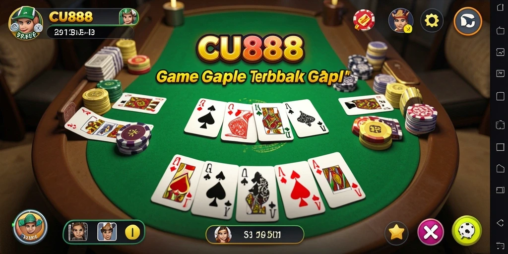 Tampilan seru gameplay Gaple di CU888.