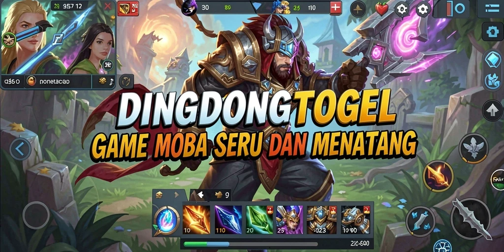 Tampilan gameplay intens di DINGDONGTOGEL dengan pertarungan tim.