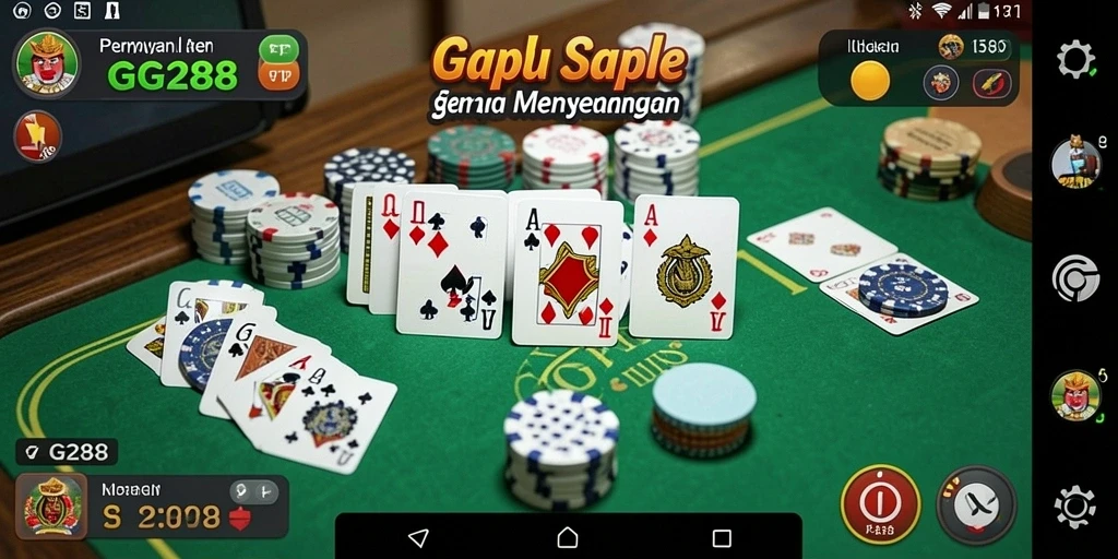 Tampilan gameplay seru dalam permainan Gaple GG288.