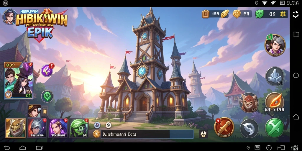 Screenshot HIBIKIWIN menampilkan pertahanan menara yang intens.