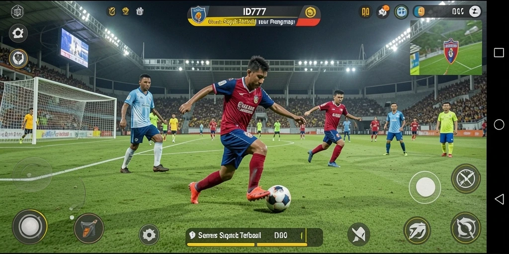 Tampilan menarik dari gameplay sepatu bola di ID777.