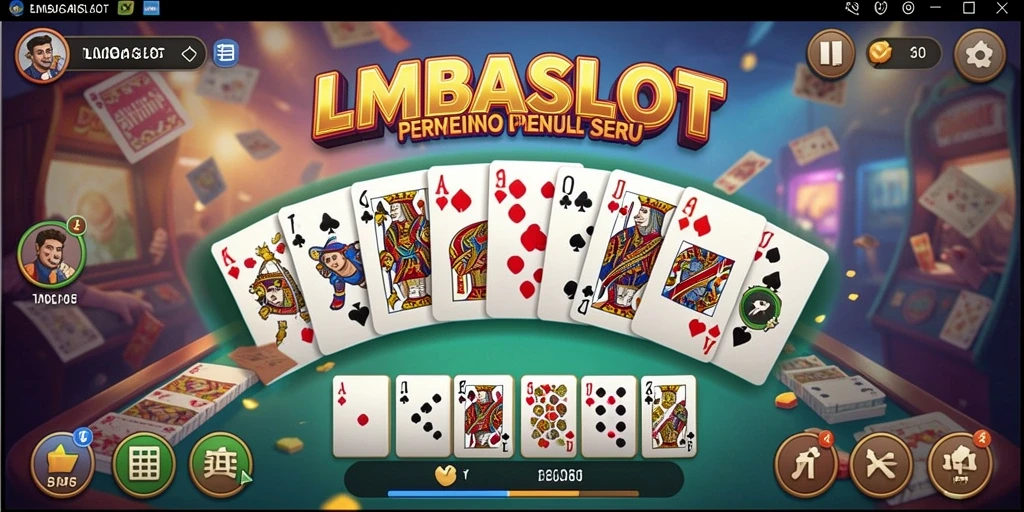 Tampilan screenshot menunjukkan gameplay seru LMBASLOT dalam bermain Domino.