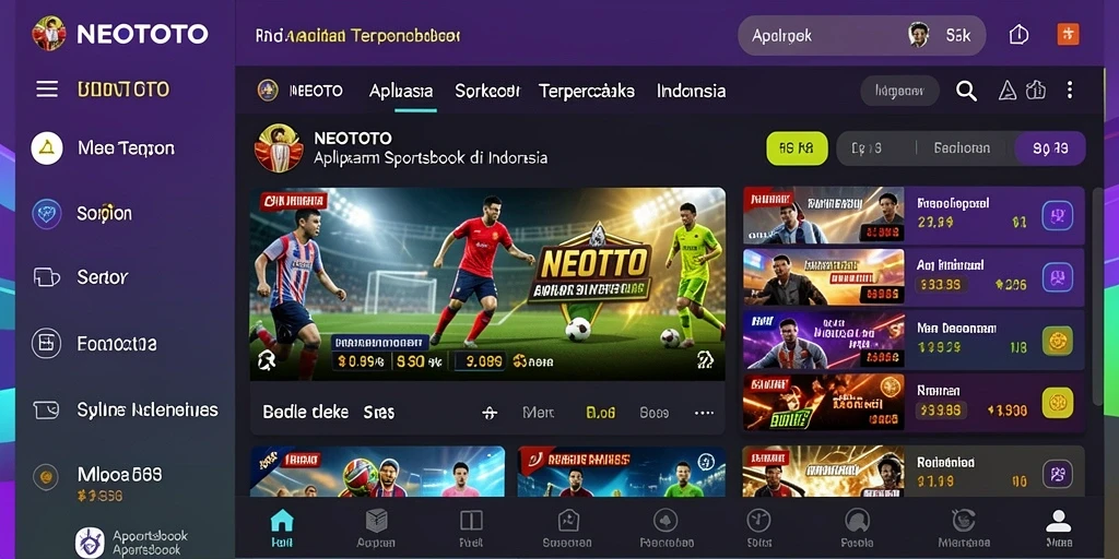Tampilan gameplay aplikasi Sportsbook NEOTOTO yang informatif.