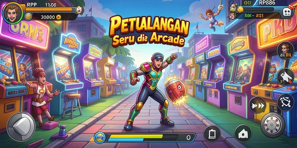 Tampilan screenshot gameplay seru RP886 di dunia Arcade.