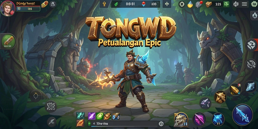 Tangkapan layar Gameplay TONGWD dengan aksi RPG mendebarkan.