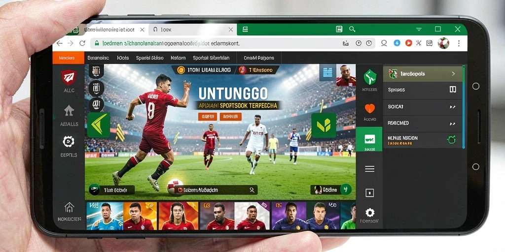 Tampilan gameplay UNTUNGGO dengan fitur taruhan olahraga.