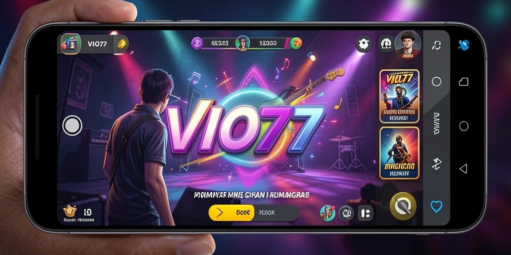 Tampilan gameplay VIO77 yang penuh warna dan dinamis.