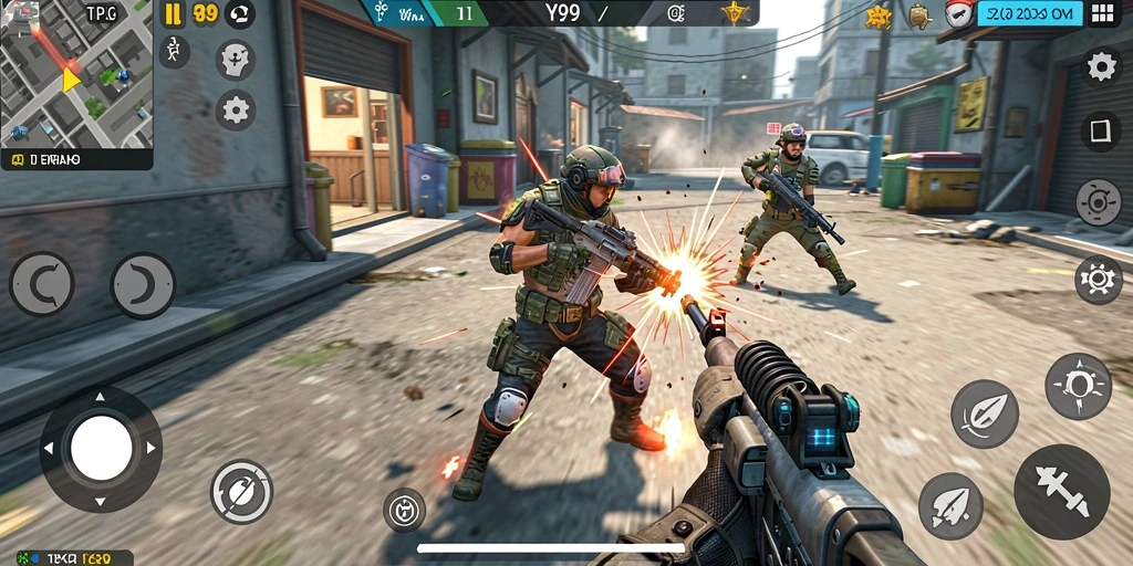 Tampilan gameplay intens dan aksi seru dalam Y89.